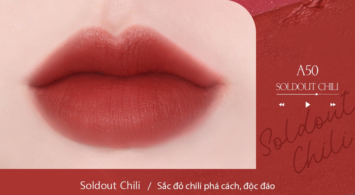 [MÀU A46 - MÀU A52] Son Kem Lì BLACK ROUGE Air Fit Velvet Tint Acoustic Mood (Version 9) 4.5g