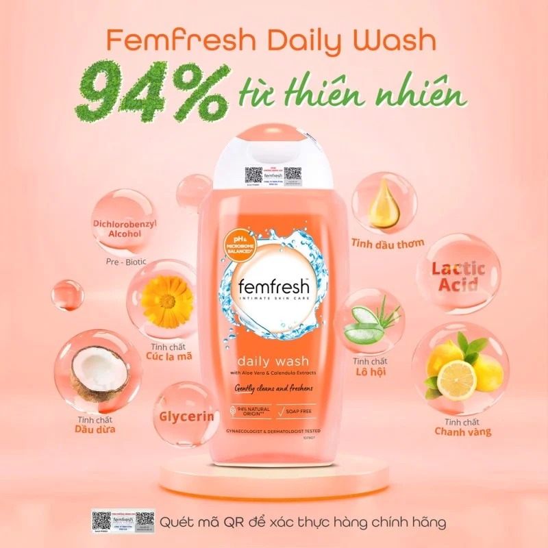 Dung Dịch Vệ Sinh Phụ Nữ Femfresh Cao Cấp Hằng Ngày Daily Intimate Wash (Cam)