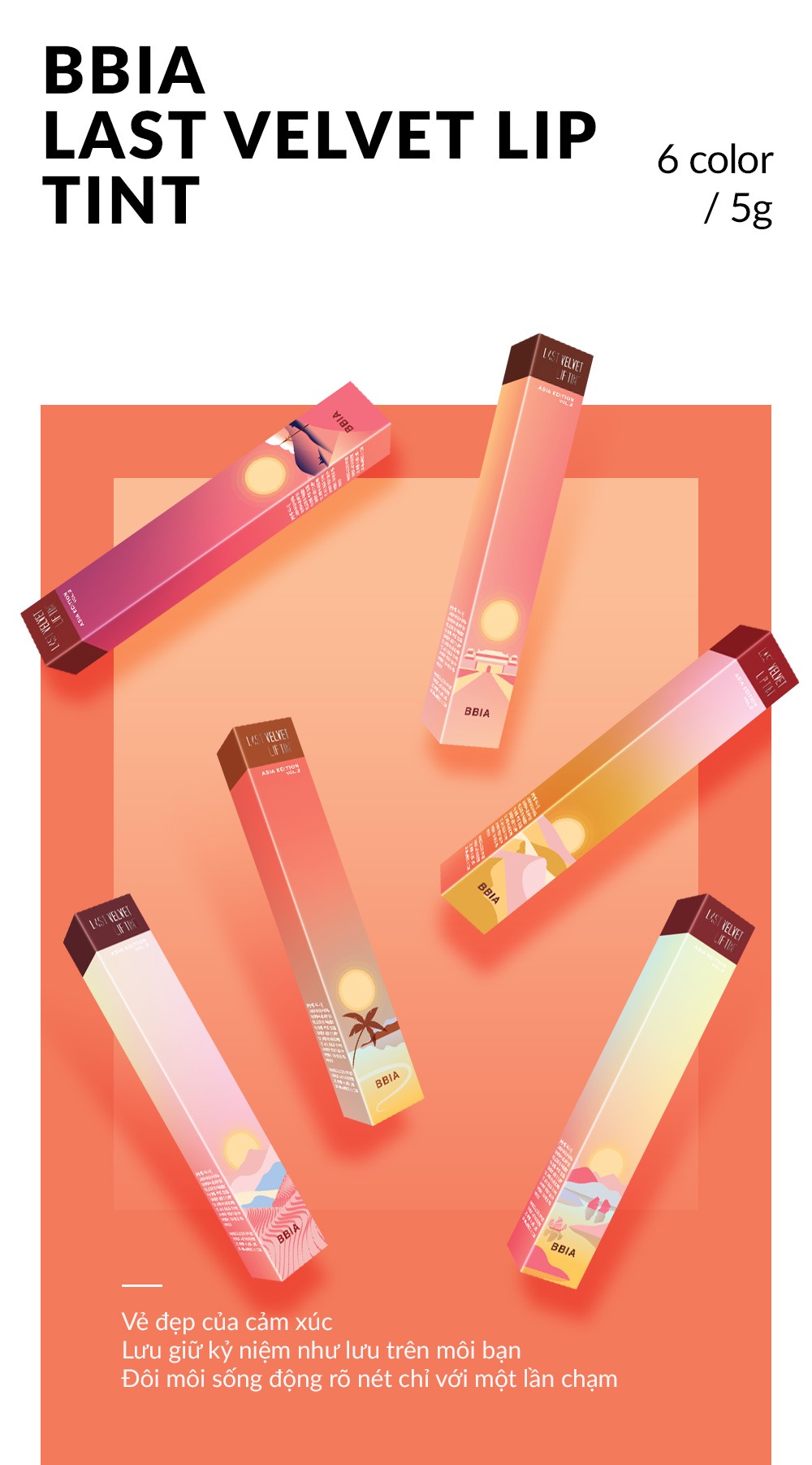 Son Kem Lì BBIA Last Velvet Lip Tint ASIA EDITION 2  (Nắp Vàng Đồng) 5g