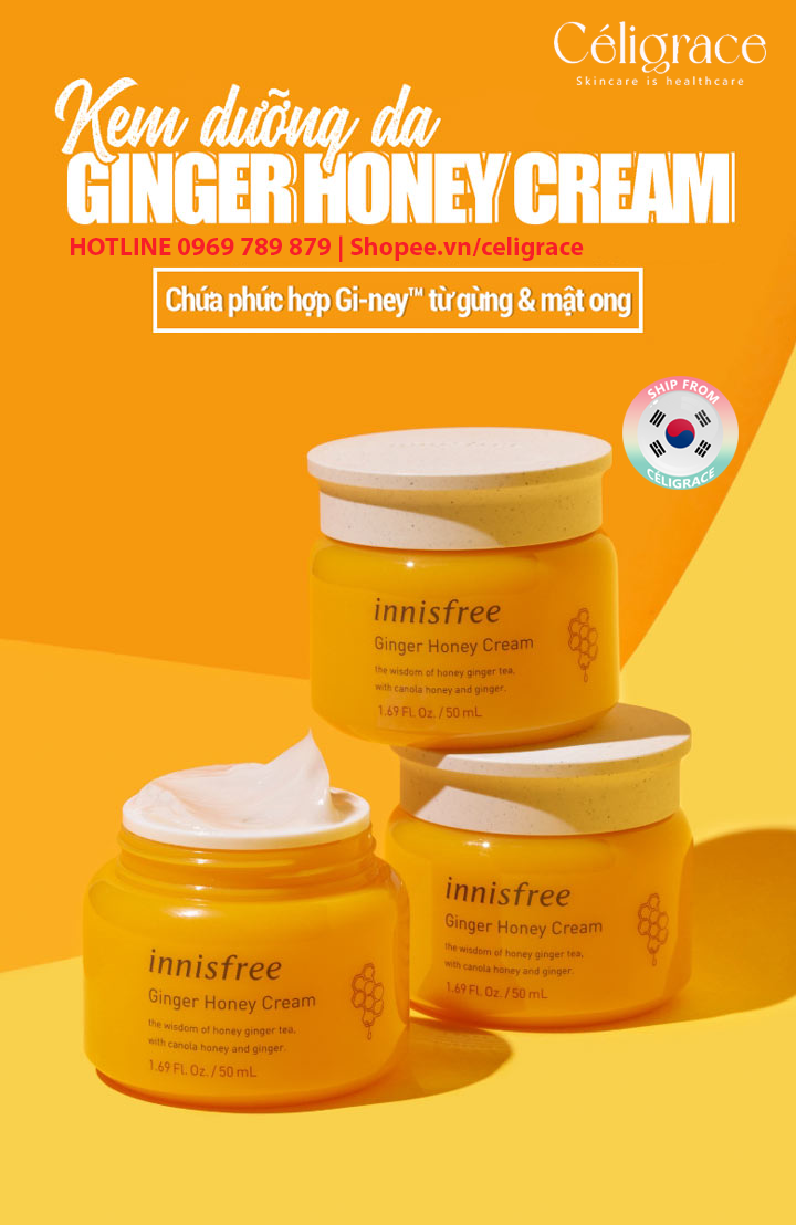 [DATE 02/2025] Kem Dưỡng Ẩm Innisfree Chuyên Sâu Gừng Mật Ong Ginger Honey Cream 50ml