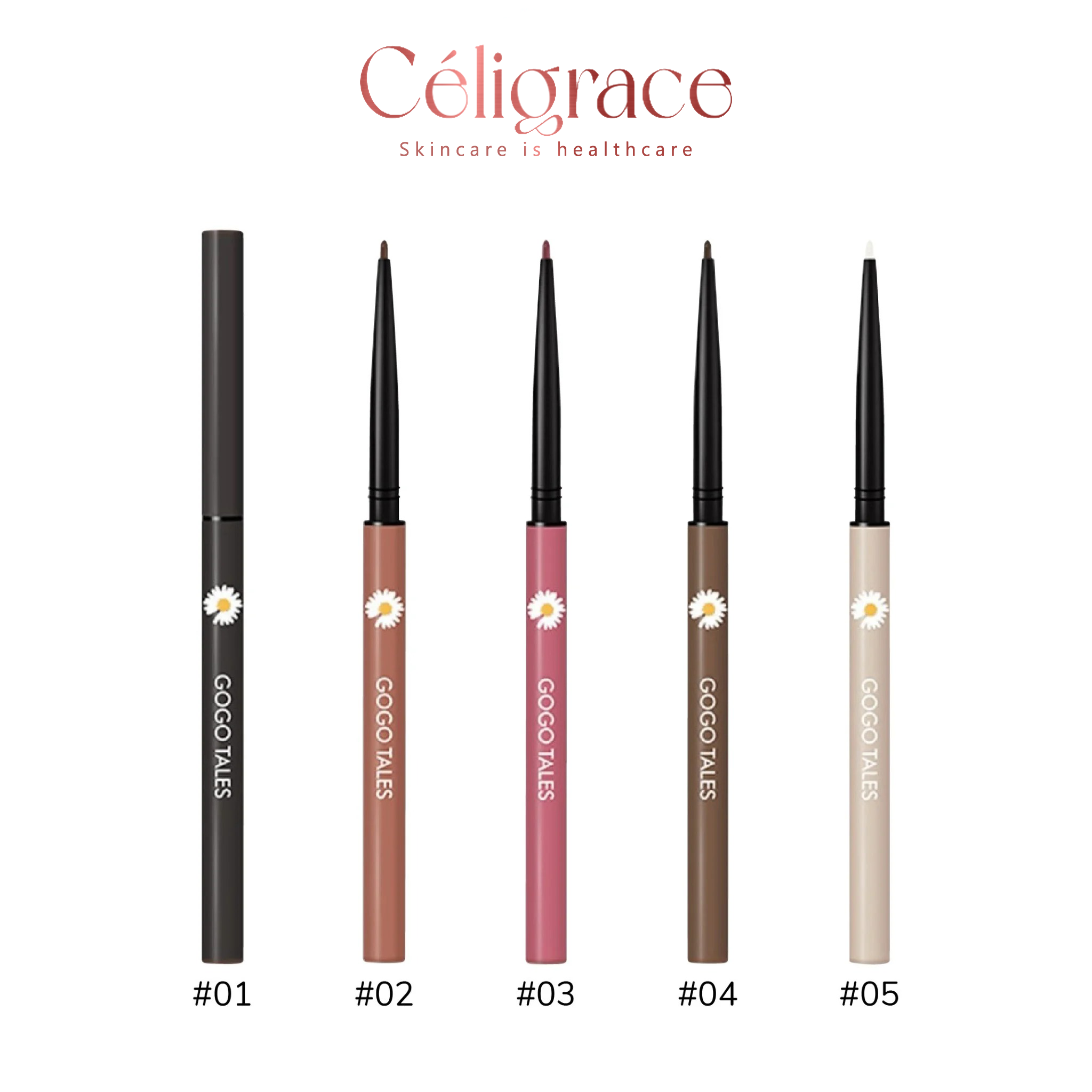 Chì Kẻ Mắt Gogo Tales Hoa Cúc Sắc Mảnh Lâu Trôi Waterproof Crayon Eyeliner 0.1g