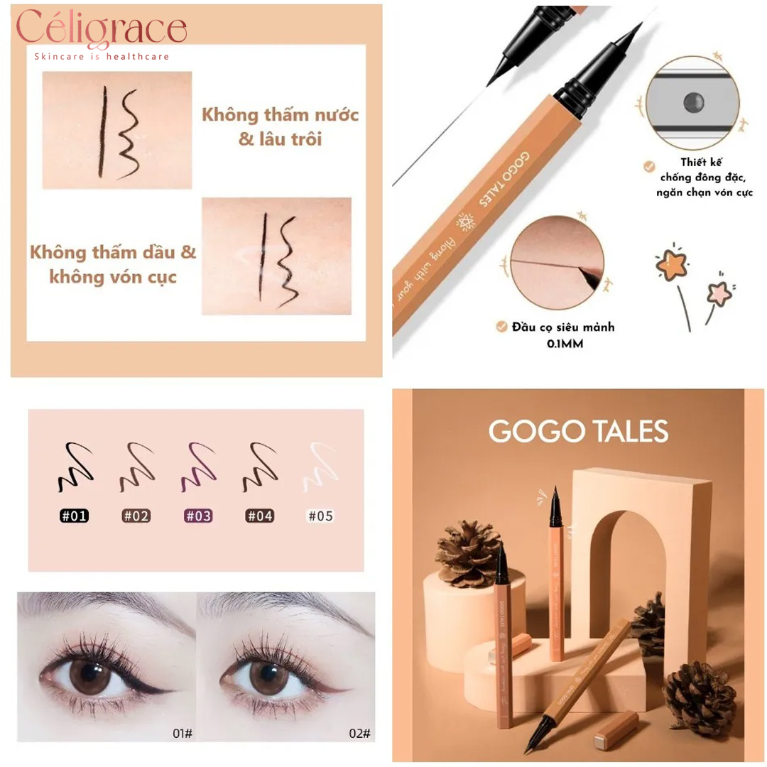 Bút Dạ Kẻ Mắt GOGO TALES Slender Beckoning Eyeliner 0.6ml