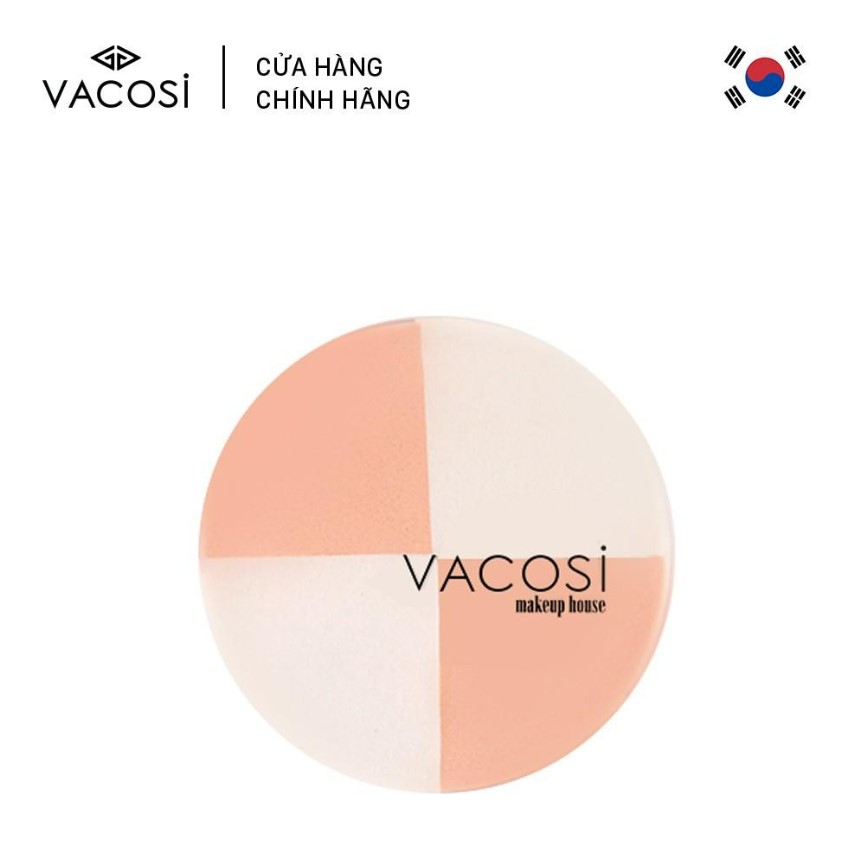 BP13 - Bông Phấn Ướt VACOSI Tam Giác Vuông Quarter Sponge (Hộp 4 Cái)