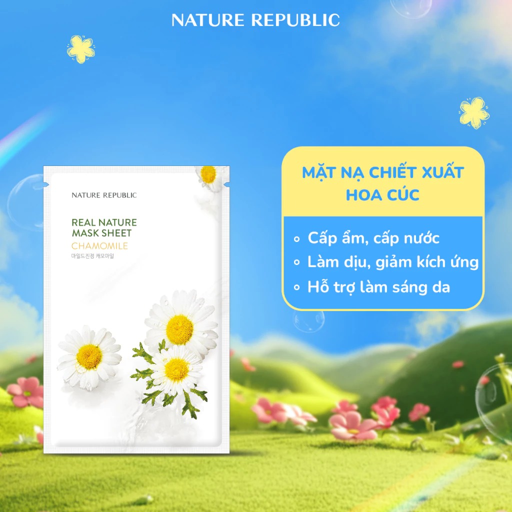 Mặt Nạ Dưỡng Ẩm Nature Republic Chiết Xuất Từ Thiên Nhiên Real Nature Mask Sheet 23ml