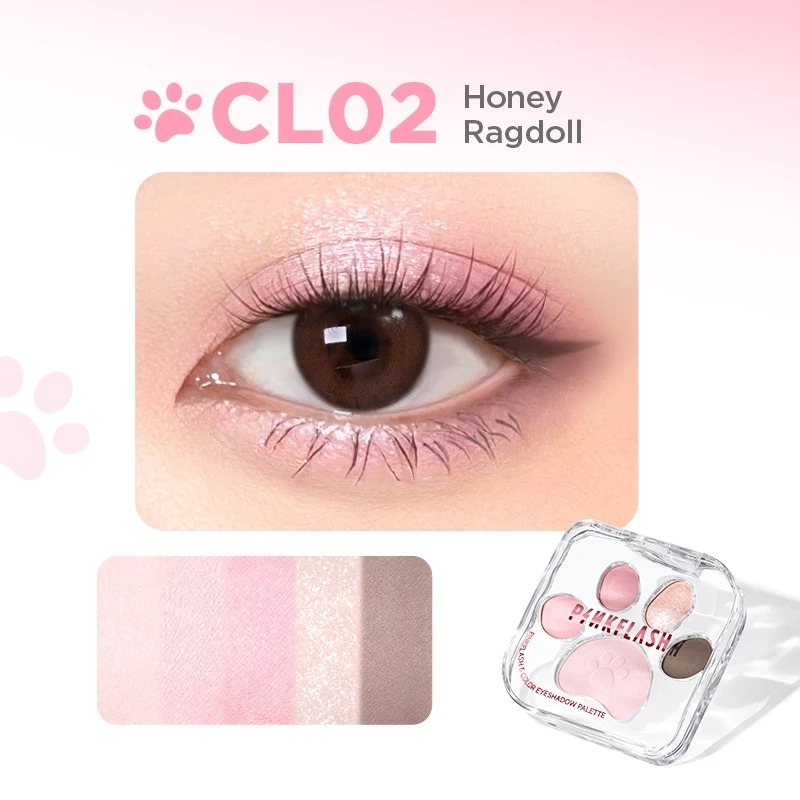 Bảng Phấn Mắt 5 Ô PINKFLASH Meow Paw Mịn Màng, Lâu Trôi 6g