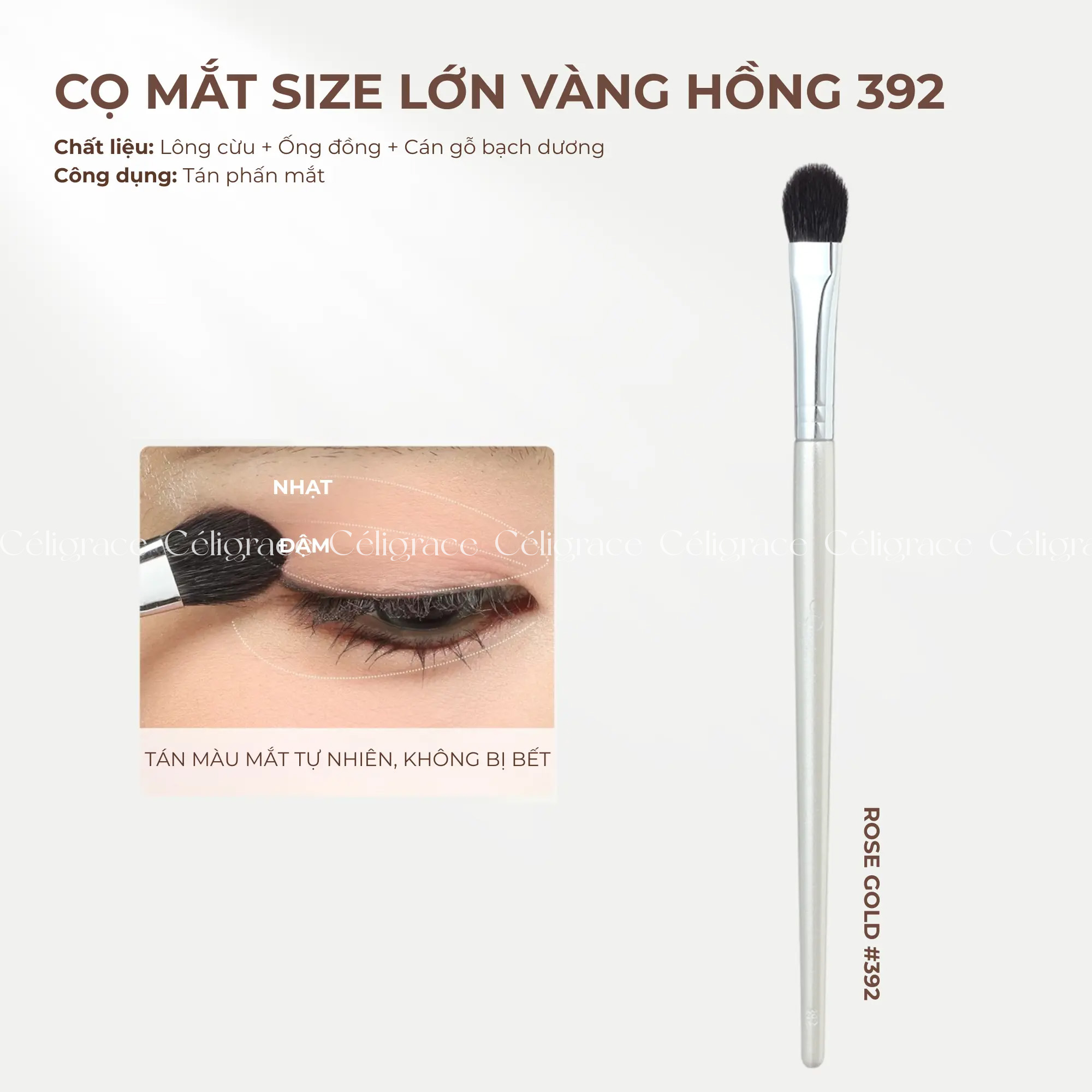 Cọ Phấn Mắt Lớn GUOXIAONIU Rose Gold Eyeshadow Brush #392