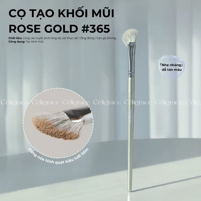 Cọ Đánh Khối GUOXIAONIU Rose Gold Half-Fan Contour Brush #365