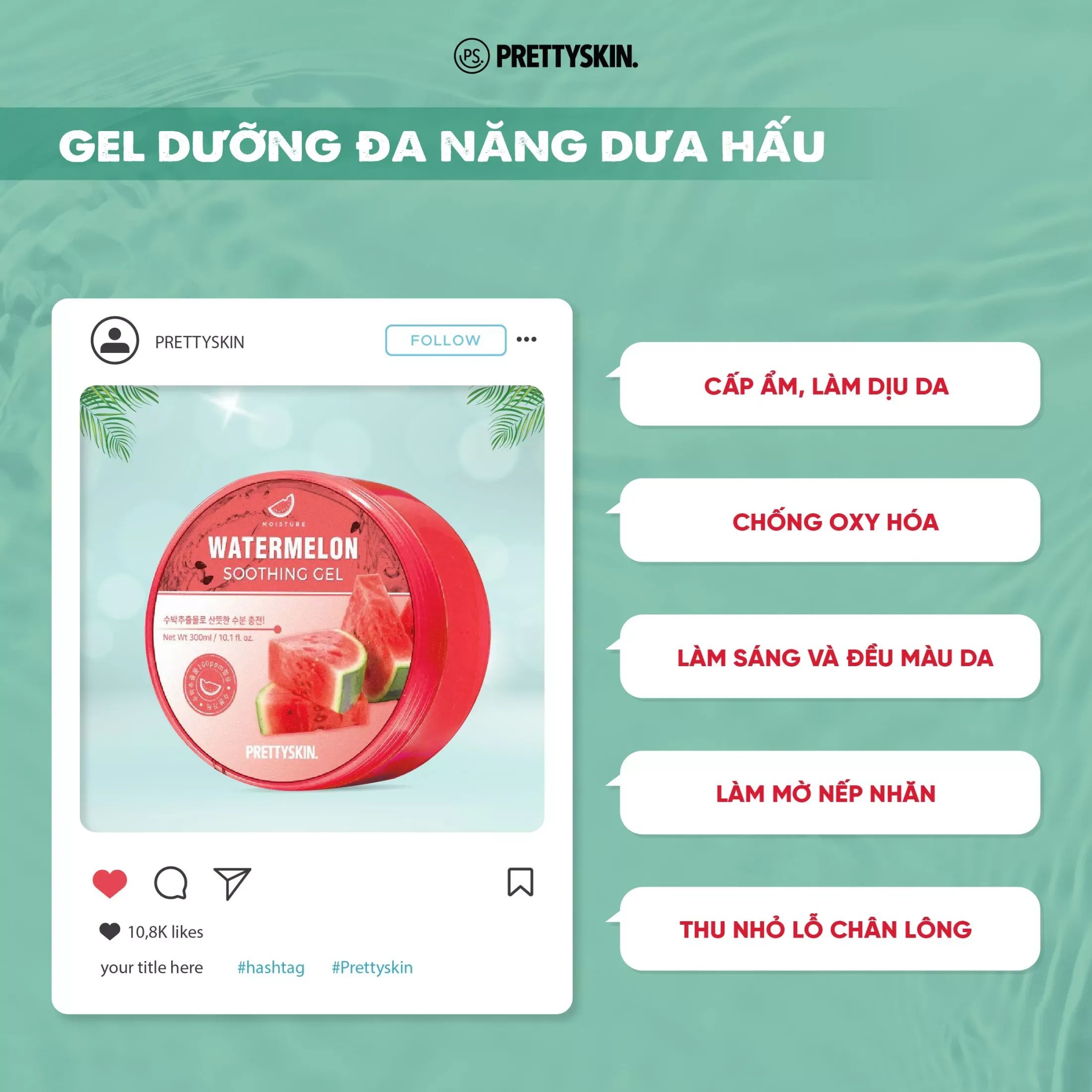 Gel Dưỡng PRETTYSKIN Đa Năng Soothing Gel 300g