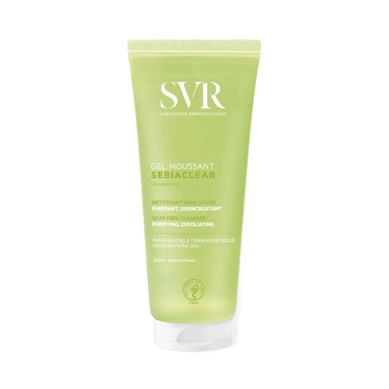 Gel Rửa Mặt SVR Không Chứa Xà Phòng Cho Da Dầu Mụn, Nhạy Cảm Sebiaclear Gel Moussant (Xanh Lá)