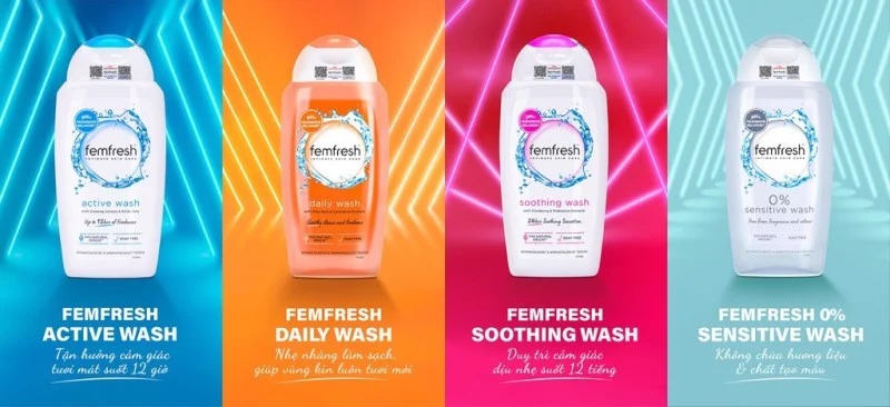 Dung Dịch Vệ Sinh Phụ Nữ Femfresh Cao Cấp Làm Dịu Da Soothing Wash 250ml (Hồng)