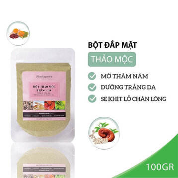 Bột Thảo Mộc Milaganics Dưỡng Trắng Da, Mờ Thâm Nám