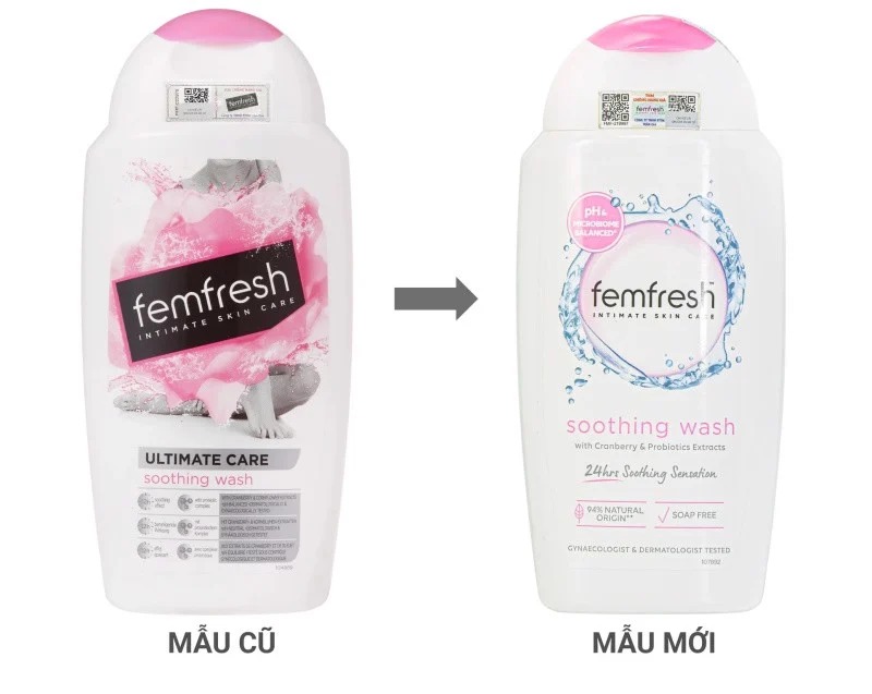 Dung Dịch Vệ Sinh Phụ Nữ Femfresh Cao Cấp Làm Dịu Da Soothing Wash 250ml (Hồng)