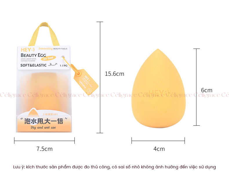 [HEY-KMHDP] H-9000 - Bông Mút Trang Điểm Nền HEY Beauty Egg Hình Giọt Nước 24g