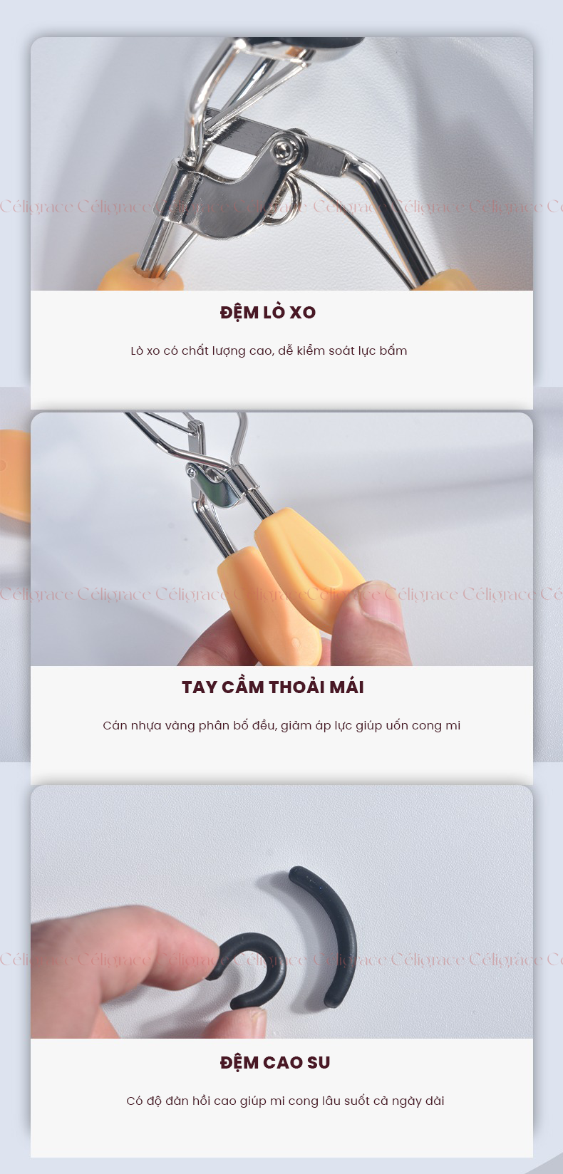 H-9022 - Bấm Mi HEY Cán Vàng Tiện Lợi Eyelash Curler 47g