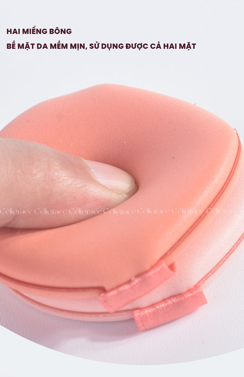H-9013 - Set 2 Bông Mút Tán Kem Nền, Phấn Nước HEY Powder Puff 21g