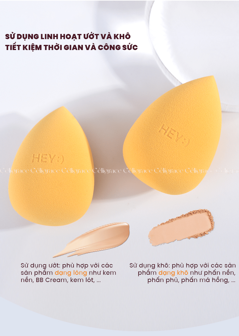 [HEY-KMHDP] H-9000 - Bông Mút Trang Điểm Nền HEY Beauty Egg Hình Giọt Nước 24g