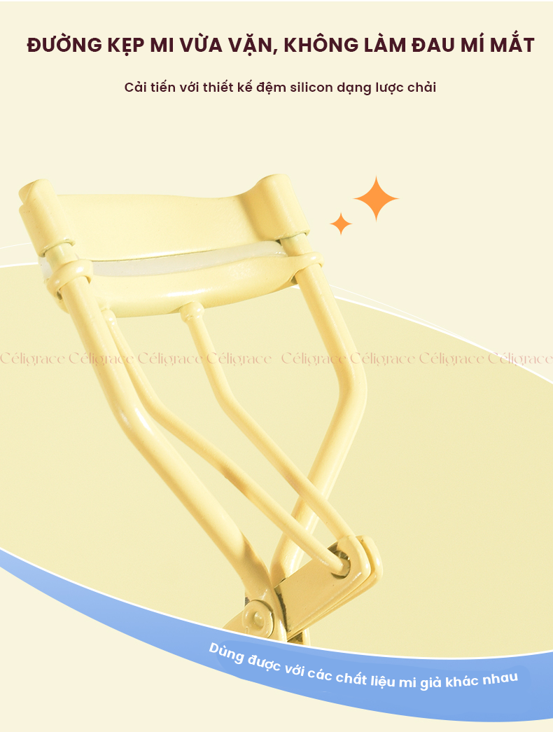 H-9056 - Bấm Mi HEY Giúp Làm Cong Mi Eyelash Curler 44g (Vàng)