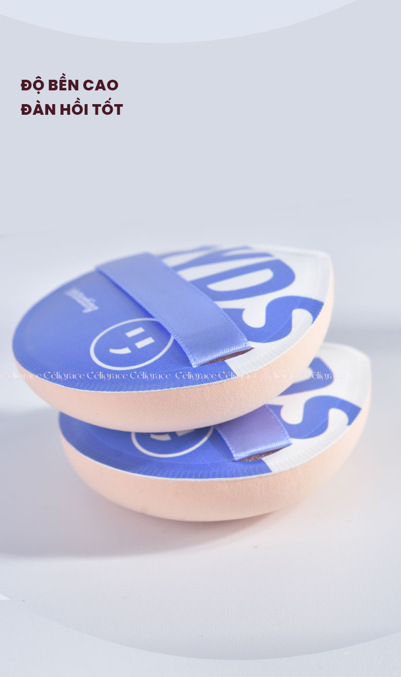 H-9006 - Bông Mút Khô Và Ướt HEY Size Lớn Kèm Hộp Đựng Q Dan Cotton Candy Puff 33g