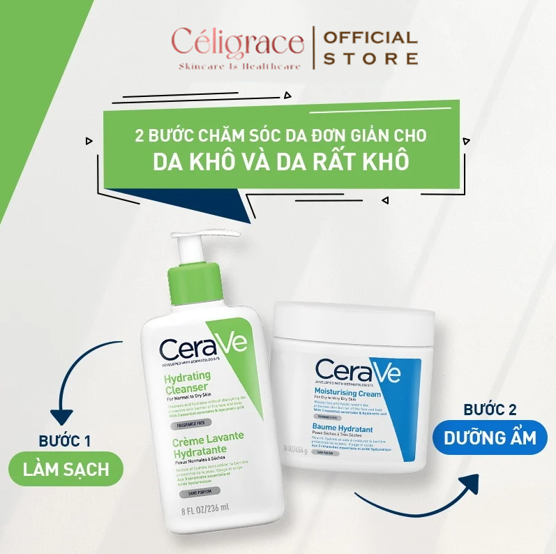 Sữa Rửa Mặt CeraVe Cho Da Thường Đến Khô Hydrating Cleanser