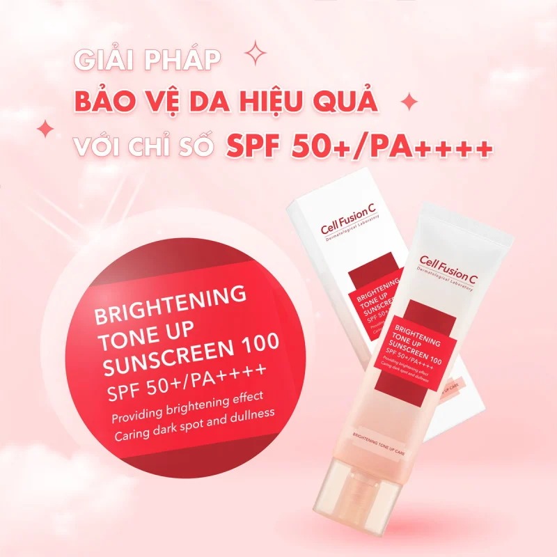 Kem Chống Nắng Cell Fusion C Nâng Tông Da Brightening Tone Up Sunscreen 100 SPF50+/ PA ++++