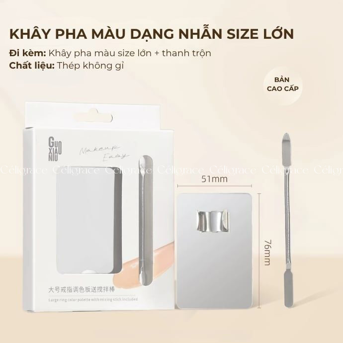 Bộ Khay Tán Nền GUOXIAONIU Large Ring Palette With Stirring Stick Included