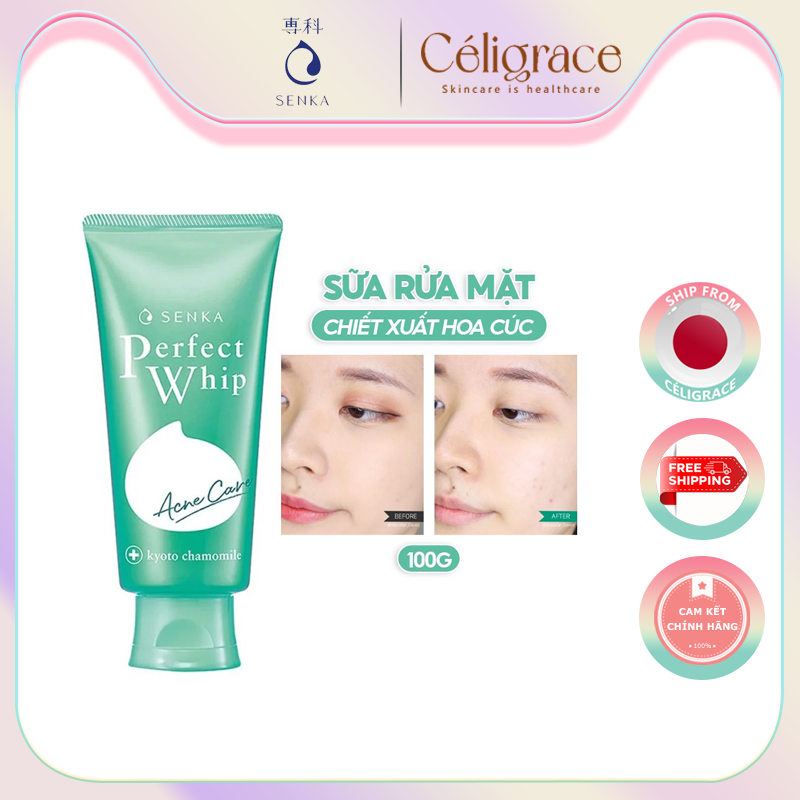 Sữa Rửa Mặt Senka Dành Cho Da Mụn Perfect Whip Acne Care