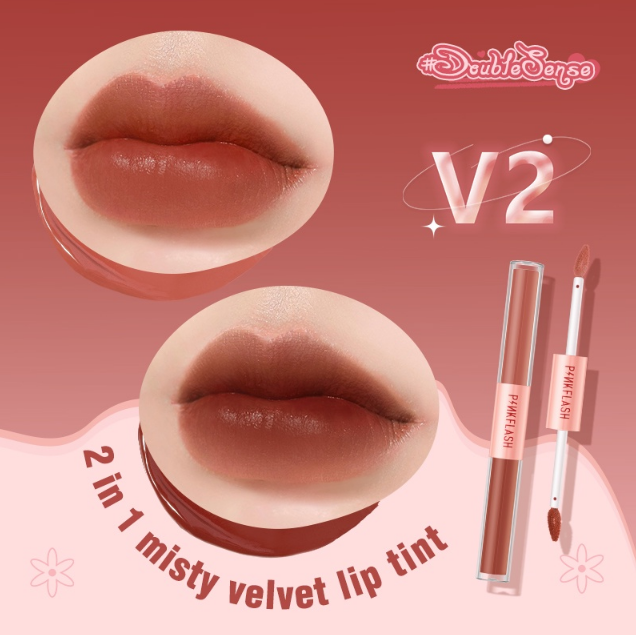 Son Kem Tint Lì PINKFLASH 2 Đầu Duo Lip Gloss PF-L13 1.3g*2