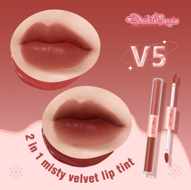 Son Kem Tint Lì PINKFLASH 2 Đầu Duo Lip Gloss PF-L13 1.3g*2