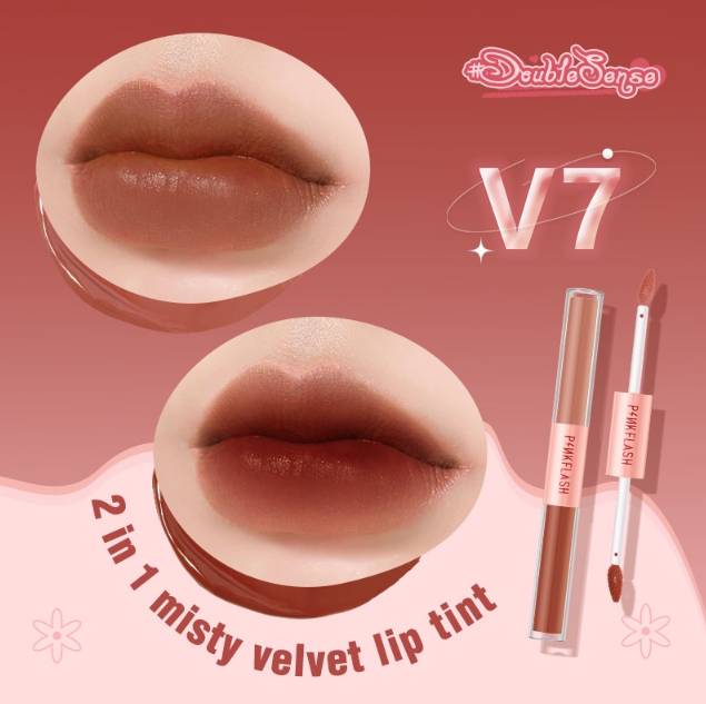 Son Kem Tint Lì PINKFLASH 2 Đầu Duo Lip Gloss PF-L13 1.3g*2