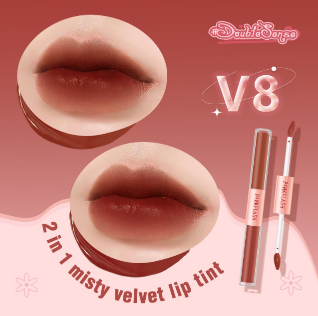 Son Kem Tint Lì PINKFLASH 2 Đầu Duo Lip Gloss PF-L13 1.3g*2