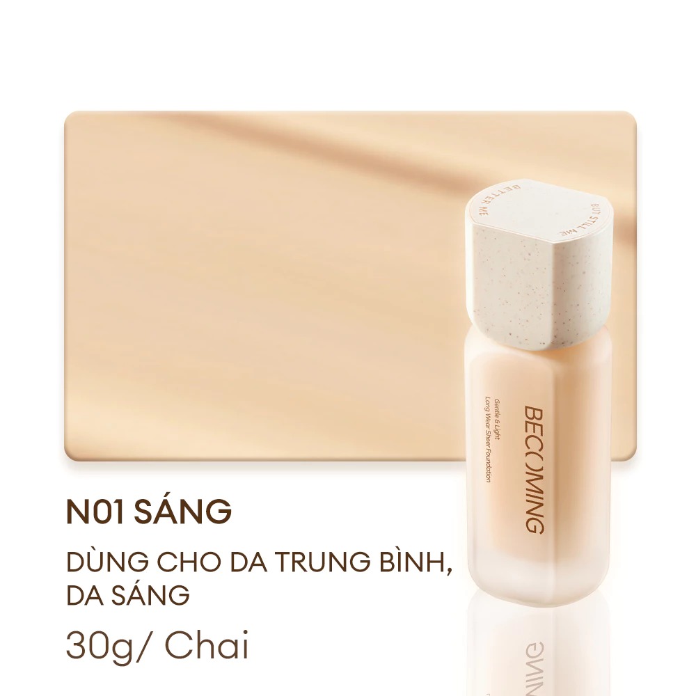 Kem Nền Da Dầu Mỏng Nhẹ Bền Màu Lâu Trôi Becoming Long Wear Sheer Foundation