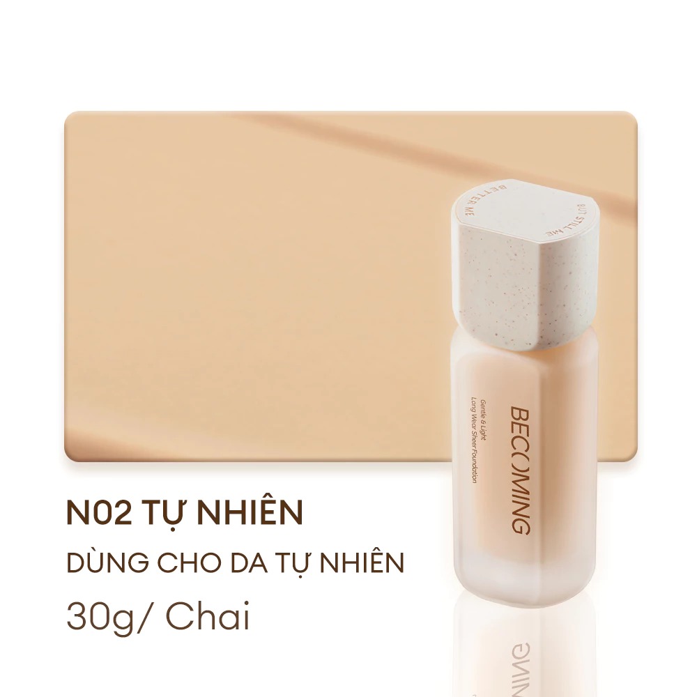 Kem Nền Da Dầu Mỏng Nhẹ Bền Màu Lâu Trôi Becoming Long Wear Sheer Foundation