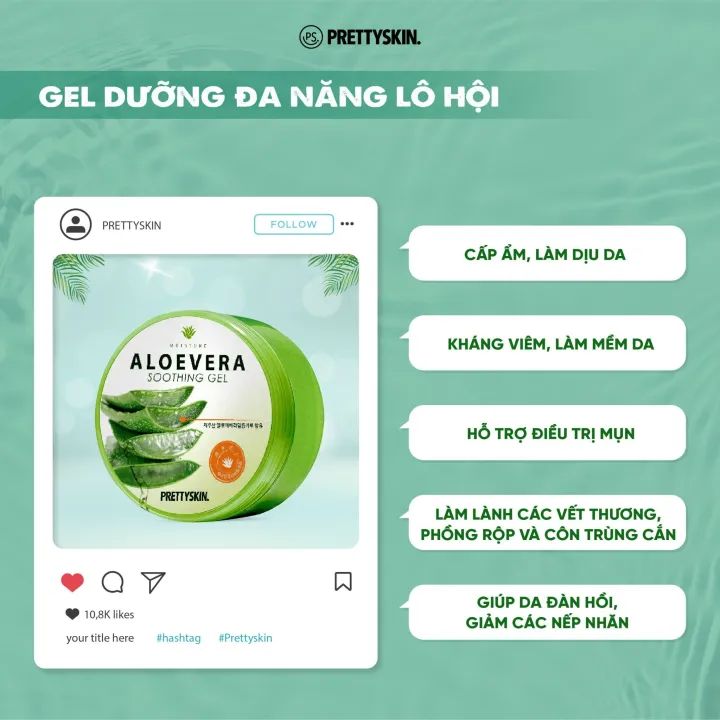 Gel Dưỡng PRETTYSKIN Đa Năng Soothing Gel 300g