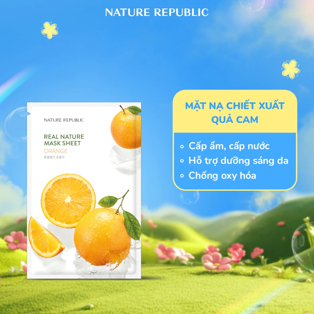 Mặt Nạ Dưỡng Ẩm Nature Republic Chiết Xuất Từ Thiên Nhiên Real Nature Mask Sheet 23ml