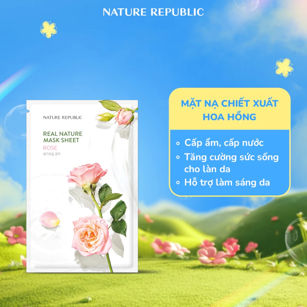 Mặt Nạ Dưỡng Ẩm Nature Republic Chiết Xuất Từ Thiên Nhiên Real Nature Mask Sheet 23ml