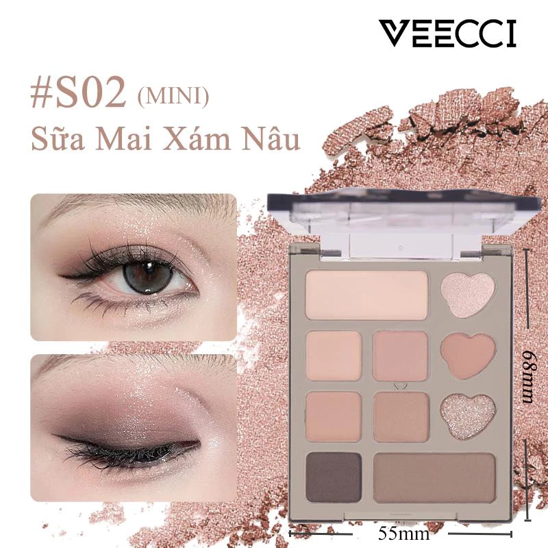 Bảng Phấn Mắt Mini 10 Ô VEECCI 4.2g