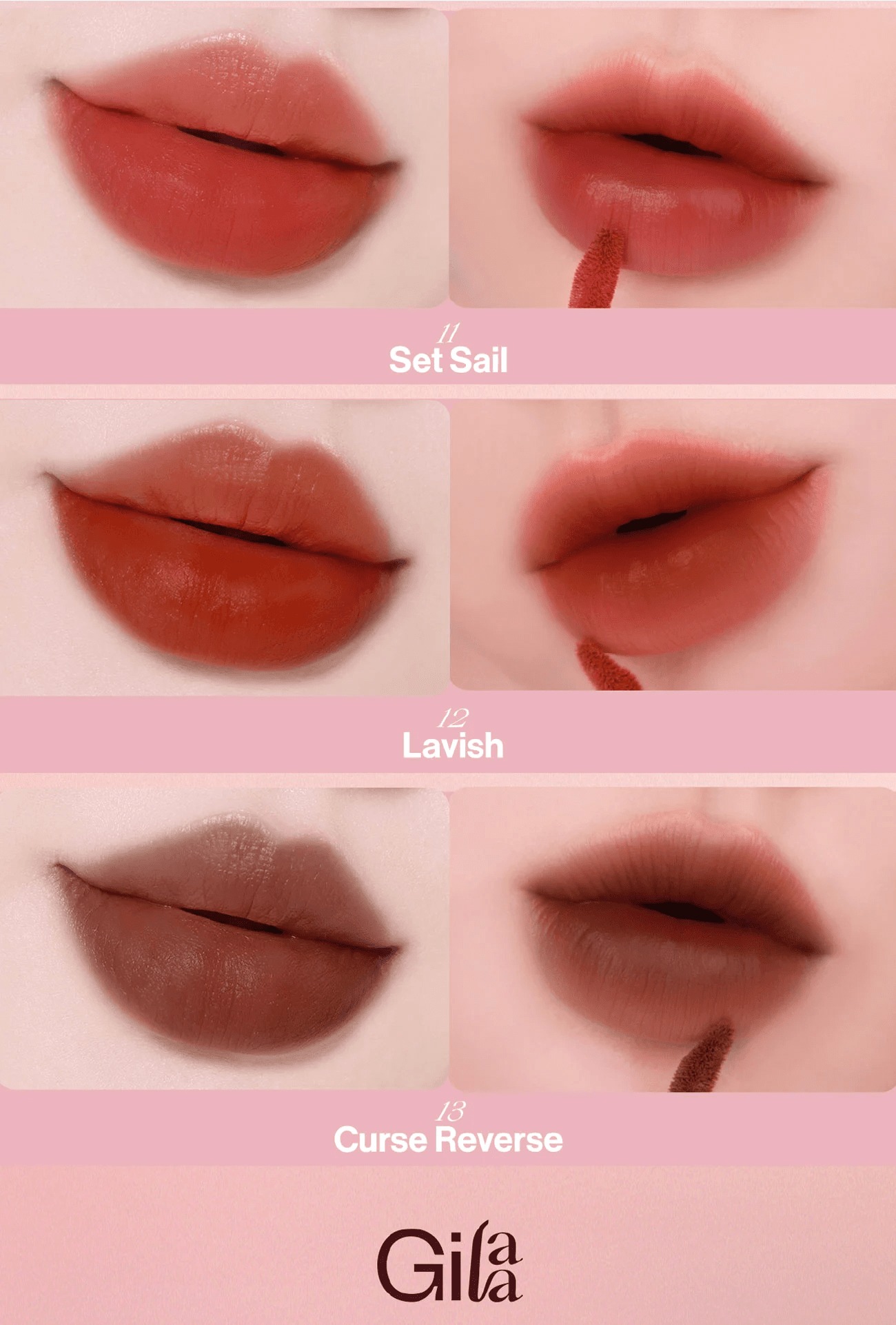 [CLESAL2401 - DATE 03 - 12/2024] Son Kem Lì Gilaa Long Wear Lip Cream Rich Rosie Collection 5g