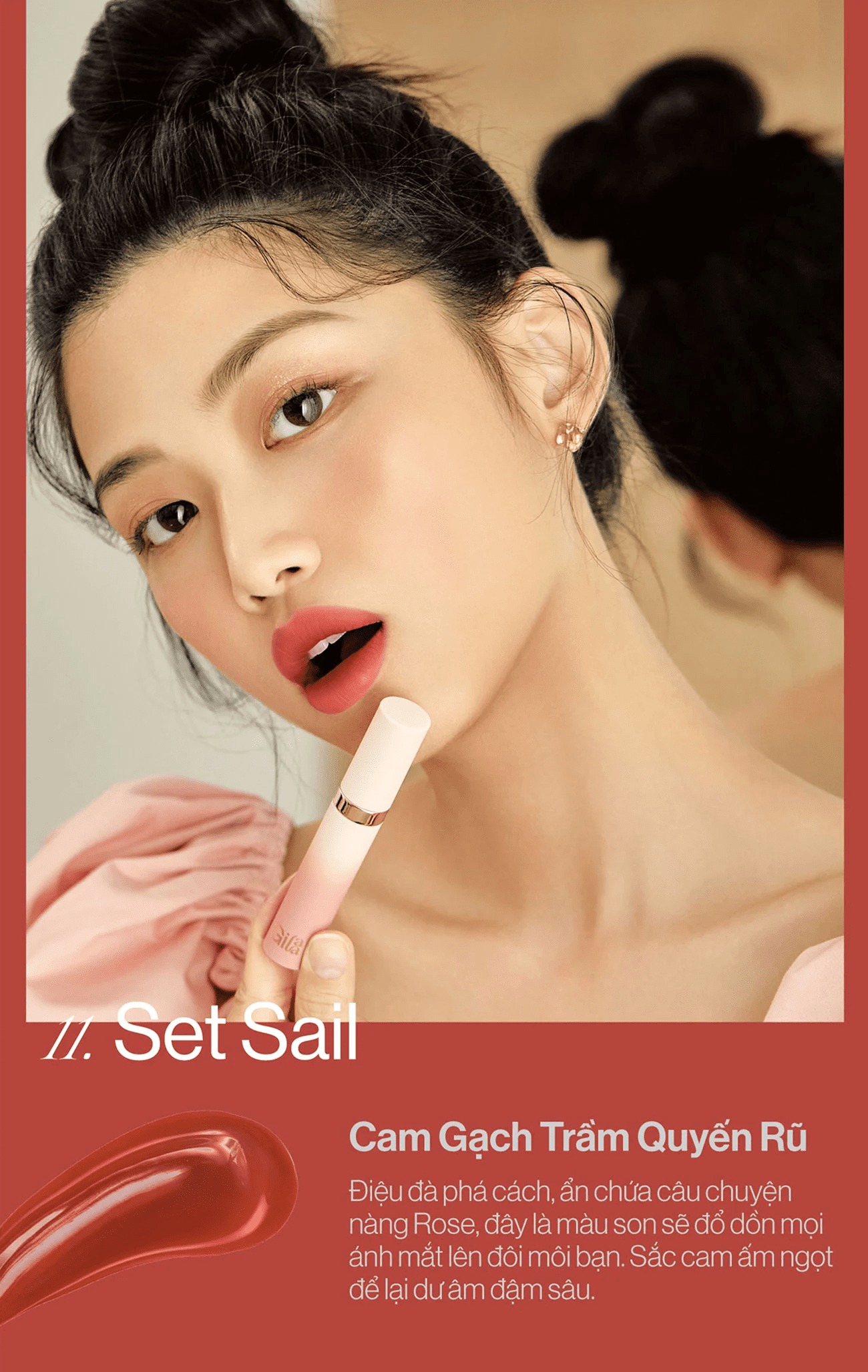 [CLESAL2401 - DATE 03 - 12/2024] Son Kem Lì Gilaa Long Wear Lip Cream Rich Rosie Collection 5g