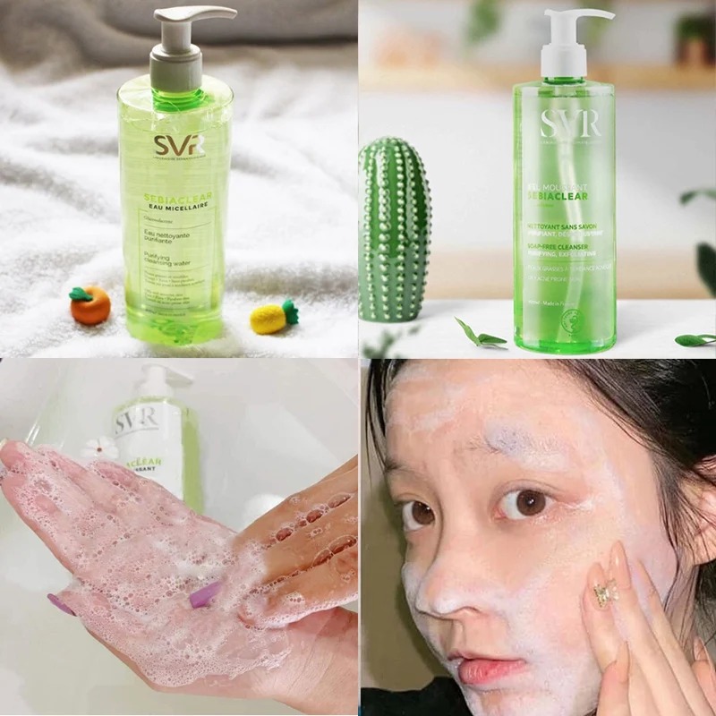 Gel Rửa Mặt SVR Không Chứa Xà Phòng Cho Da Dầu Mụn, Nhạy Cảm Sebiaclear Gel Moussant (Xanh Lá)