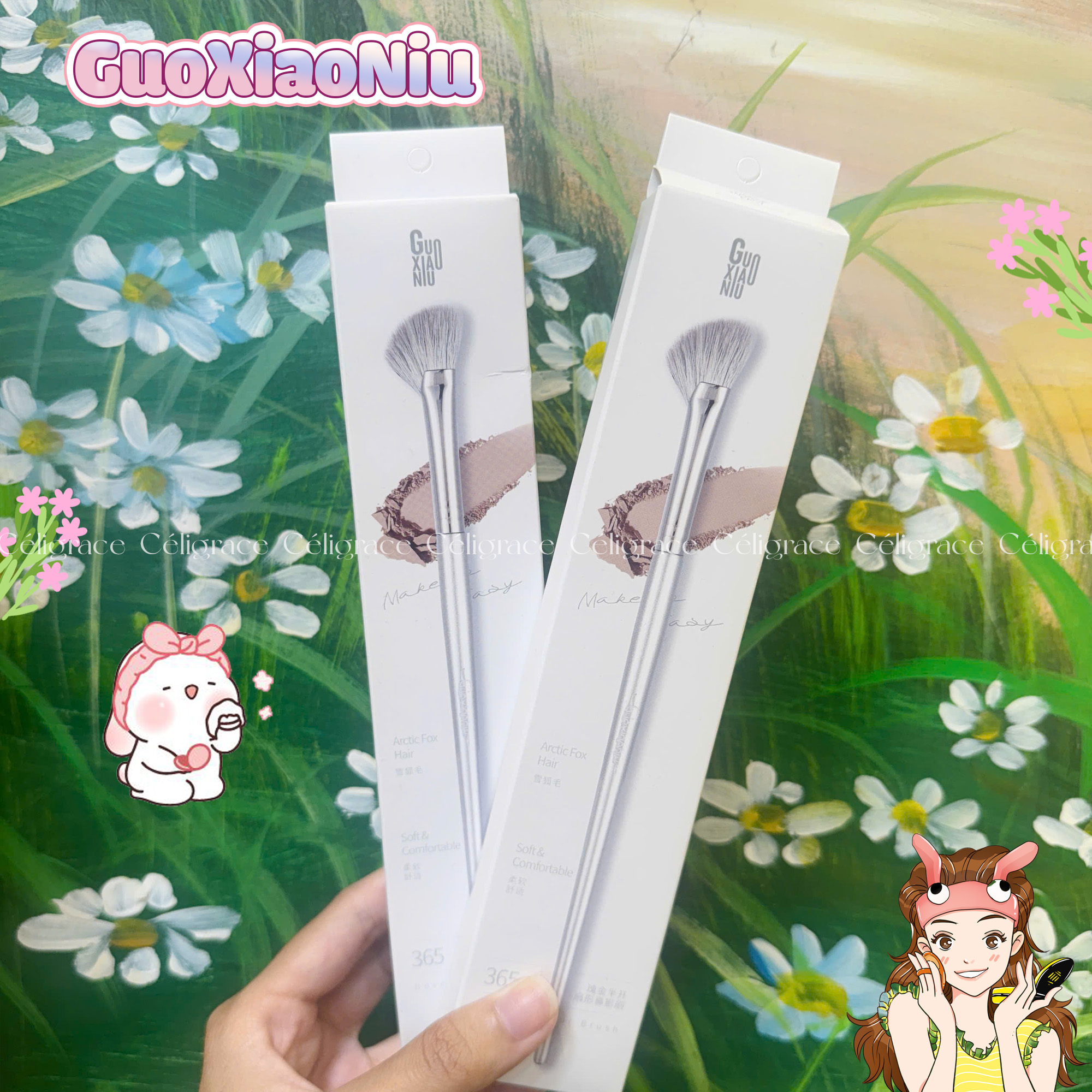 Cọ Đánh Khối GUOXIAONIU Rose Gold Half-Fan Contour Brush #365