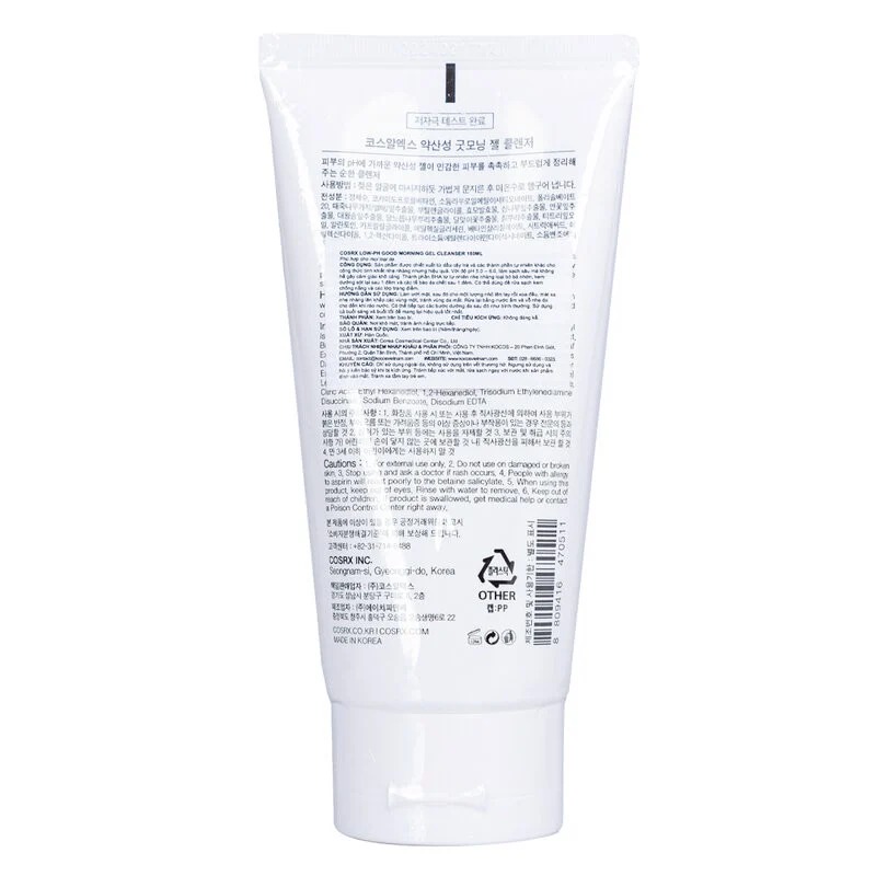 Gel Rửa Mặt Cosrx Tràm Trà, 0.5% BHA Có Độ pH Thấp Low pH Good Morning Gel Cleanser 150ml