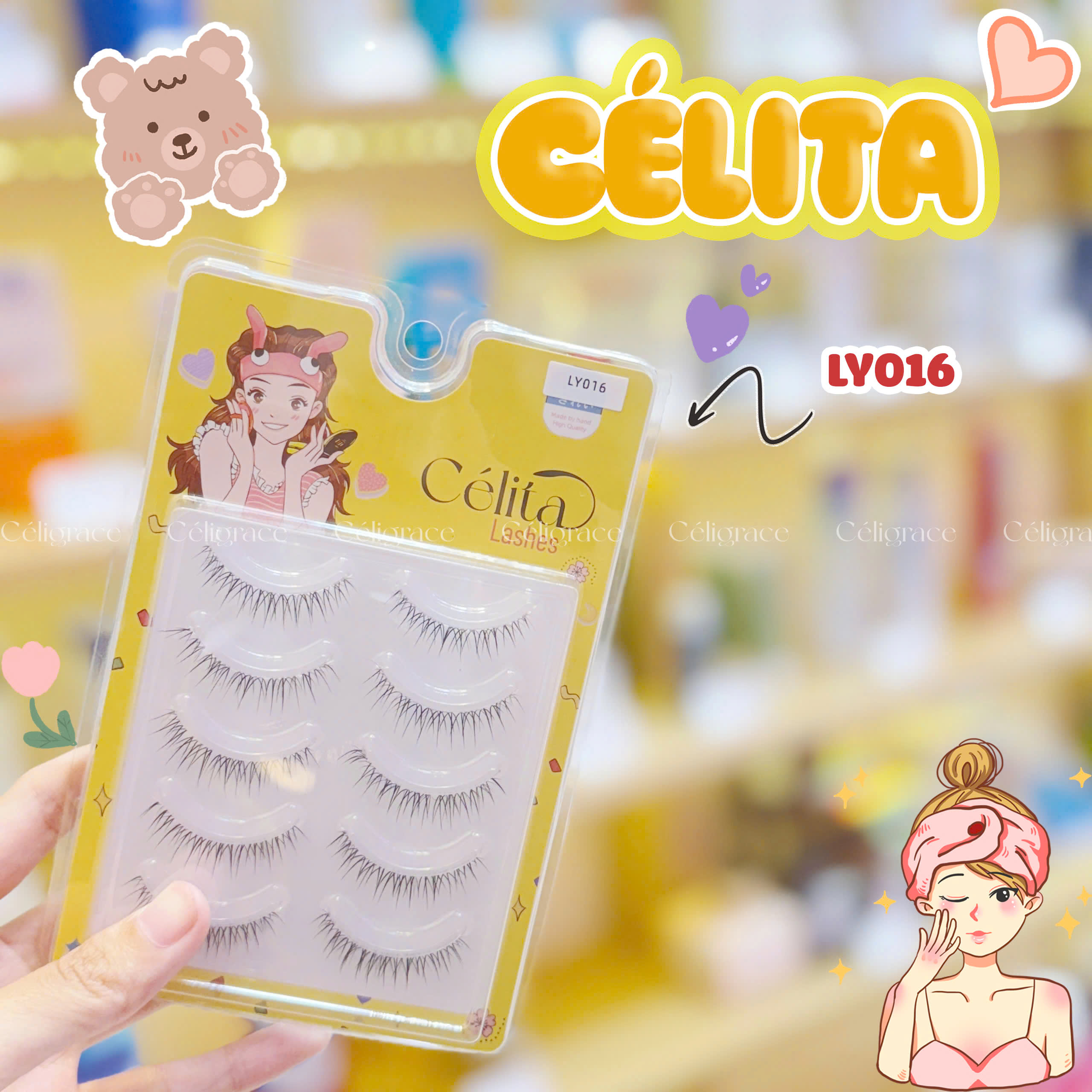 [TẶNG 10 NHẪN ĐỰNG KEO] [MI TRÊN - 5 CẶP] Mi Giả CÉLITA Gân Trong Tự Nhiên & Mềm Mại