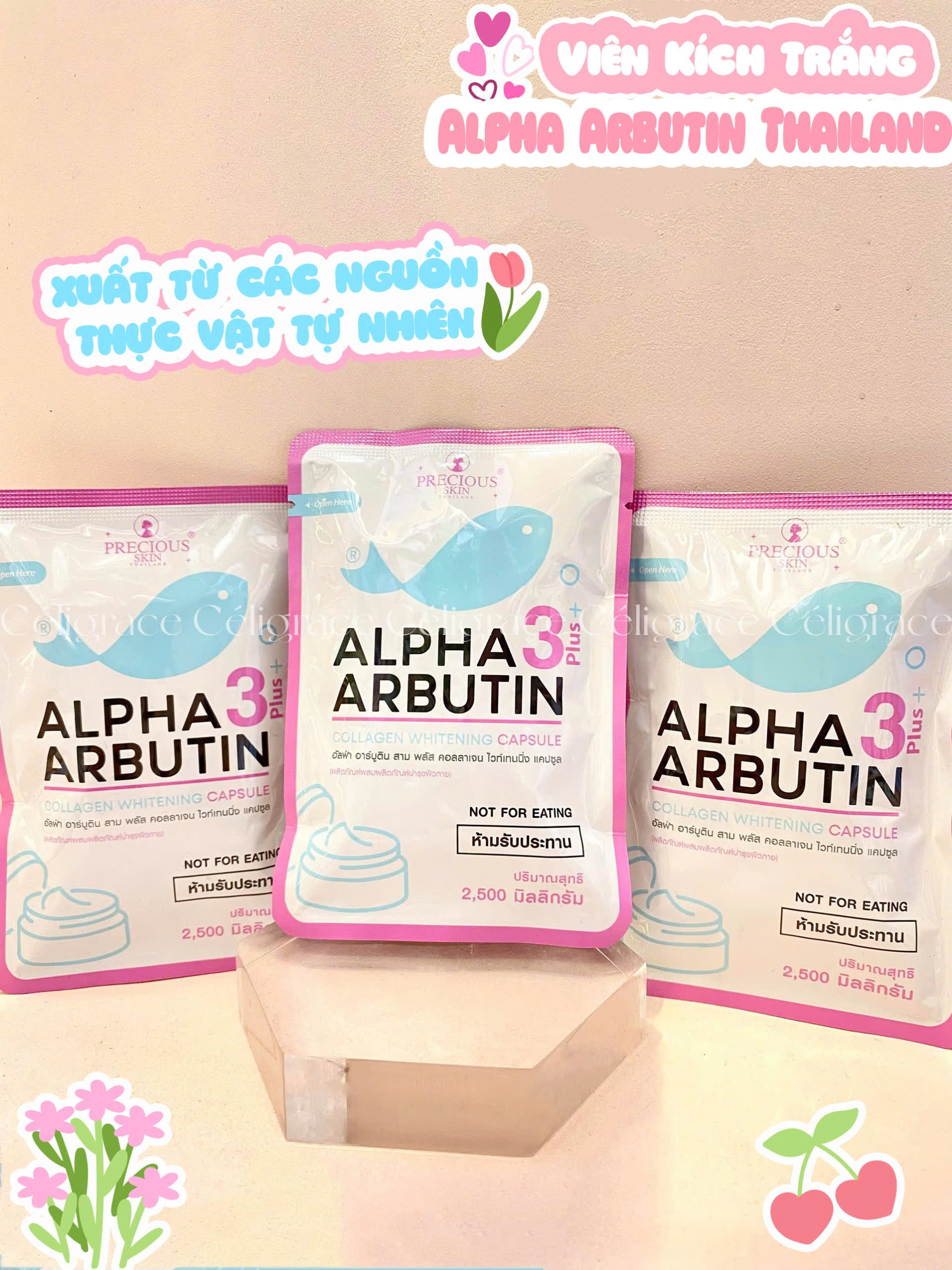 Viên Bột Kích Trắng Da Precious Skin Alpha Arbutin Whitening Plus (Vỉ 10 Viên)