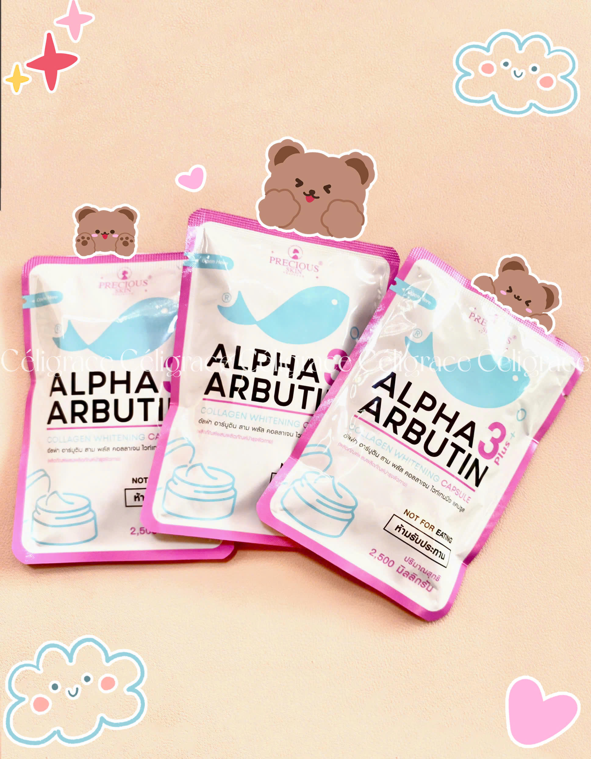 Viên Bột Kích Trắng Da Precious Skin Alpha Arbutin Whitening Plus (Vỉ 10 Viên)