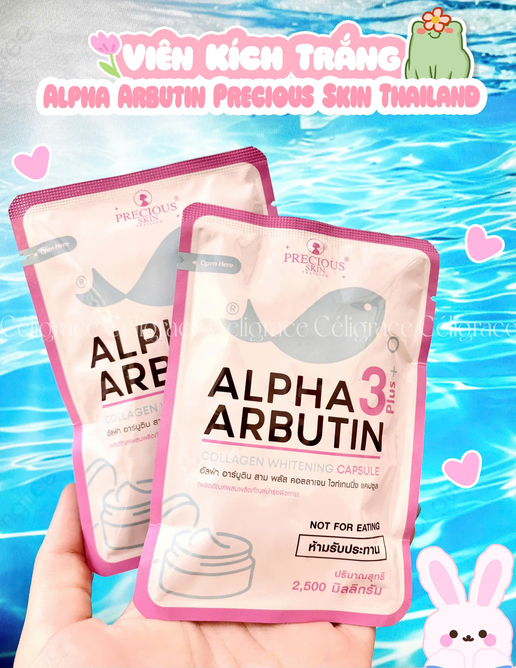 Viên Bột Kích Trắng Da Precious Skin Alpha Arbutin Whitening Plus (Vỉ 10 Viên)