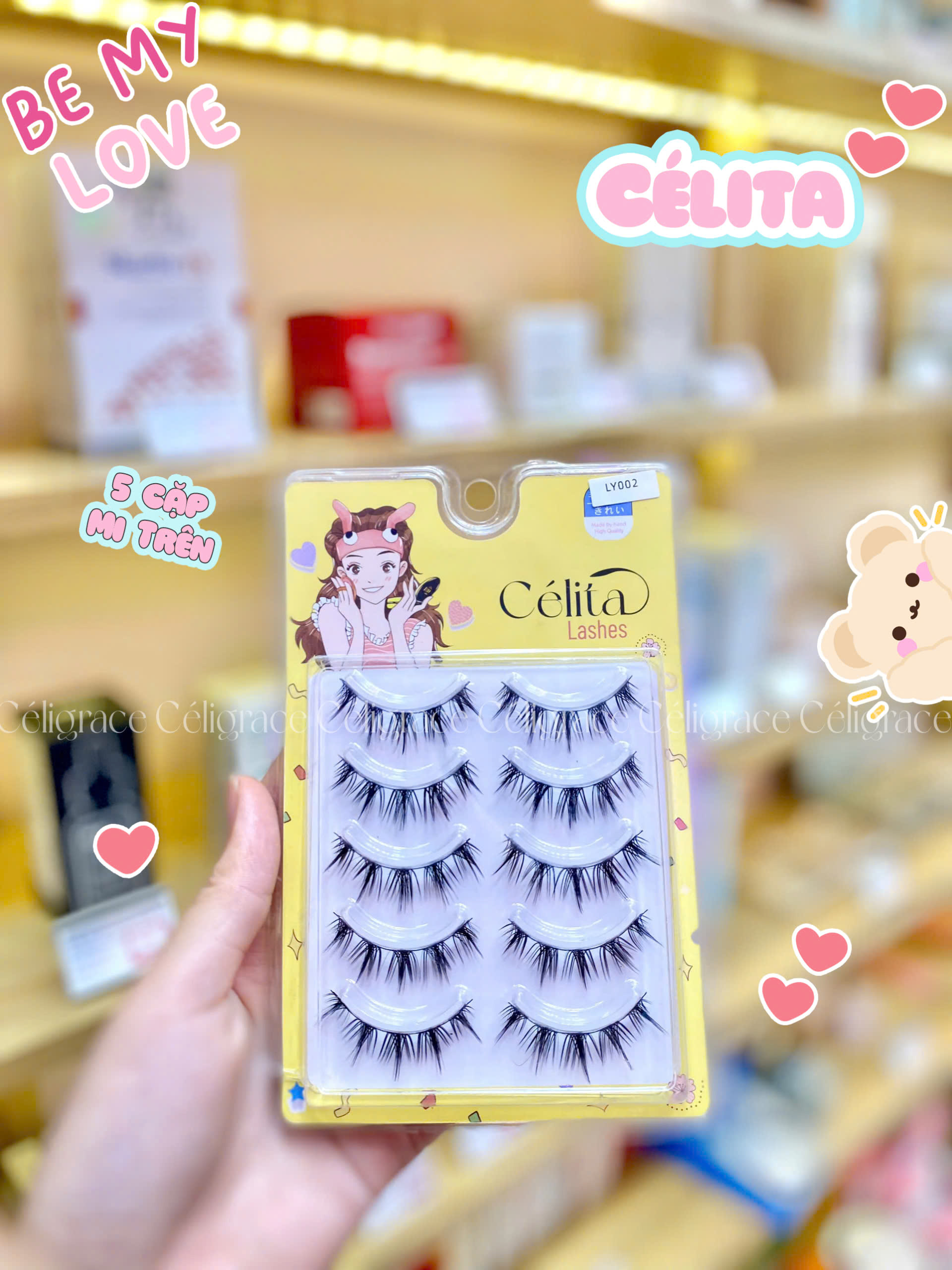 [TẶNG 10 NHẪN ĐỰNG KEO] [MI TRÊN - 5 CẶP] Mi Giả CÉLITA Gân Trong Tự Nhiên & Mềm Mại