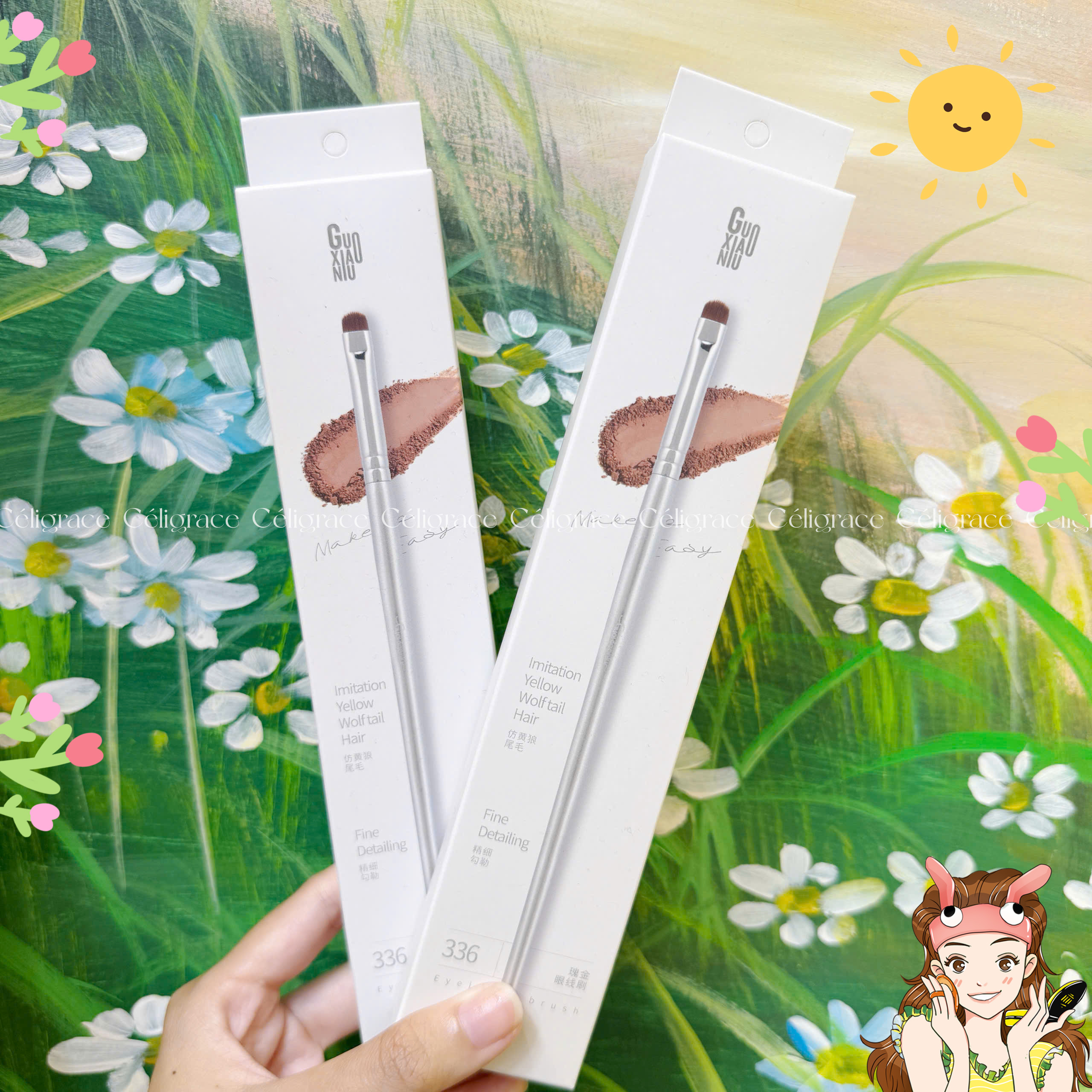 Cọ Kẻ Mắt GUOXIAONIU Rose Gold Eyeliner Brush #336