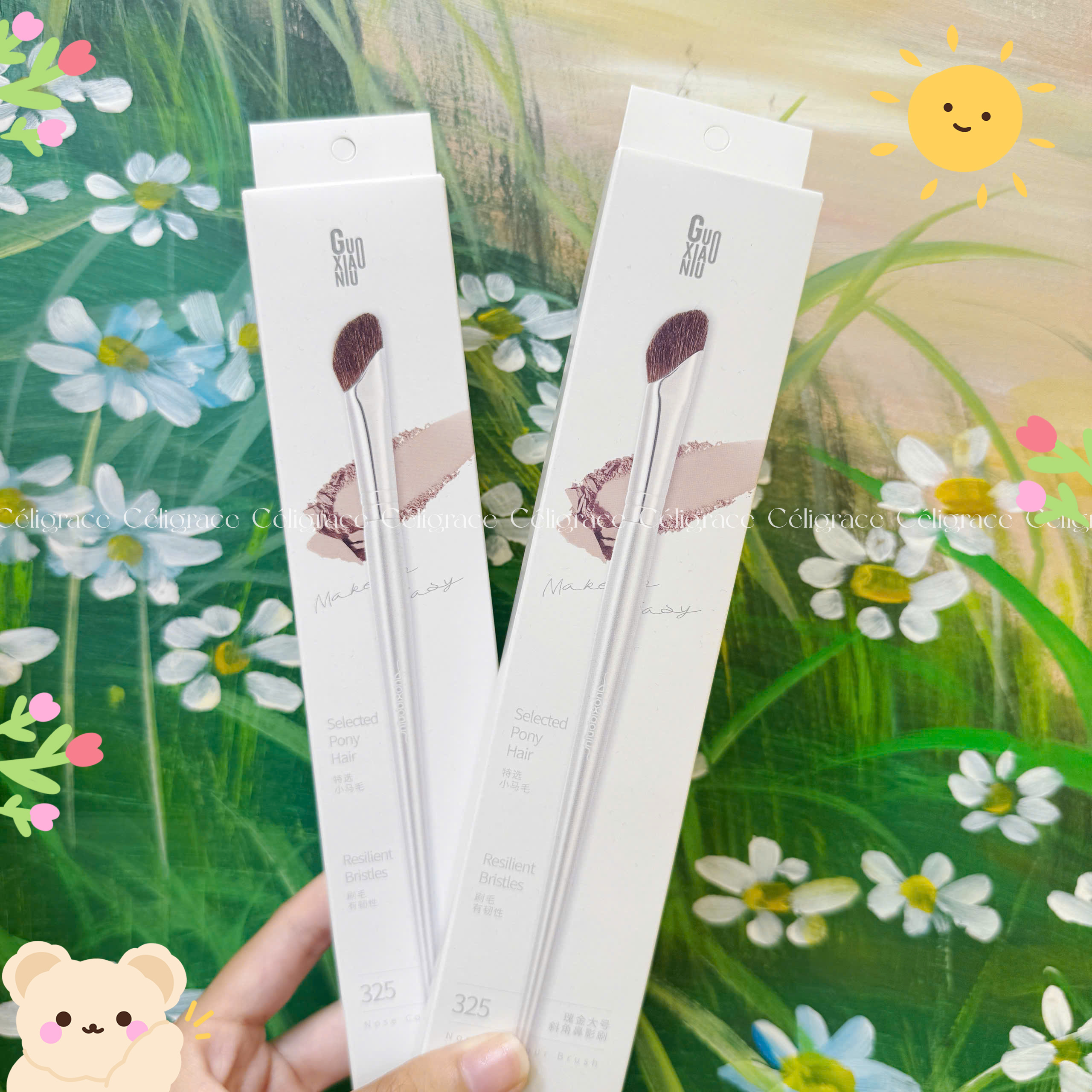 Cọ Đánh Khối GUOXIAONIU Rose Gold Angled Flat Brush