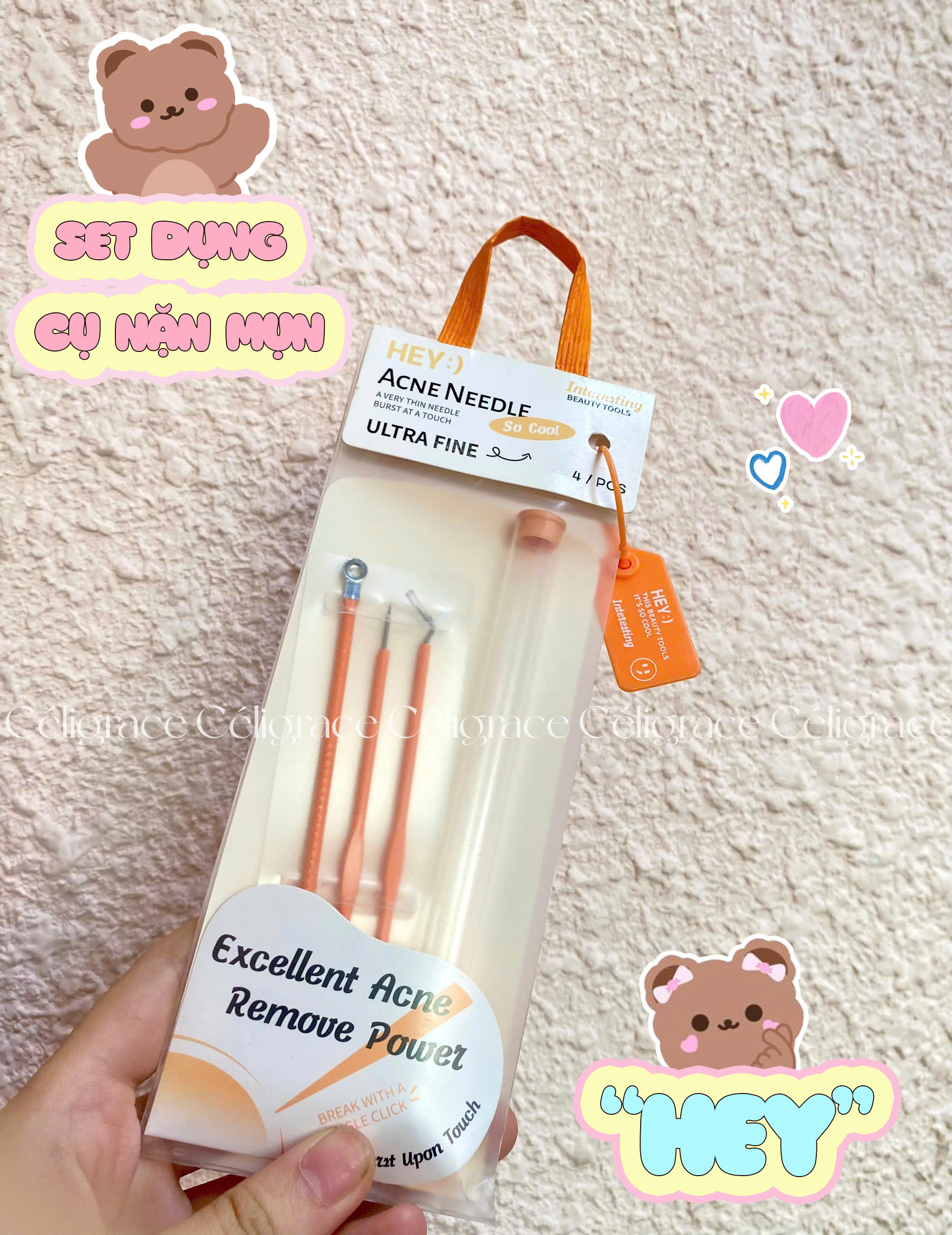 H-9003 - Set Dụng Cụ Nặn Mụn HEY Chuyên Dụng Kèm Hộp Đựng Acne Needle 36g