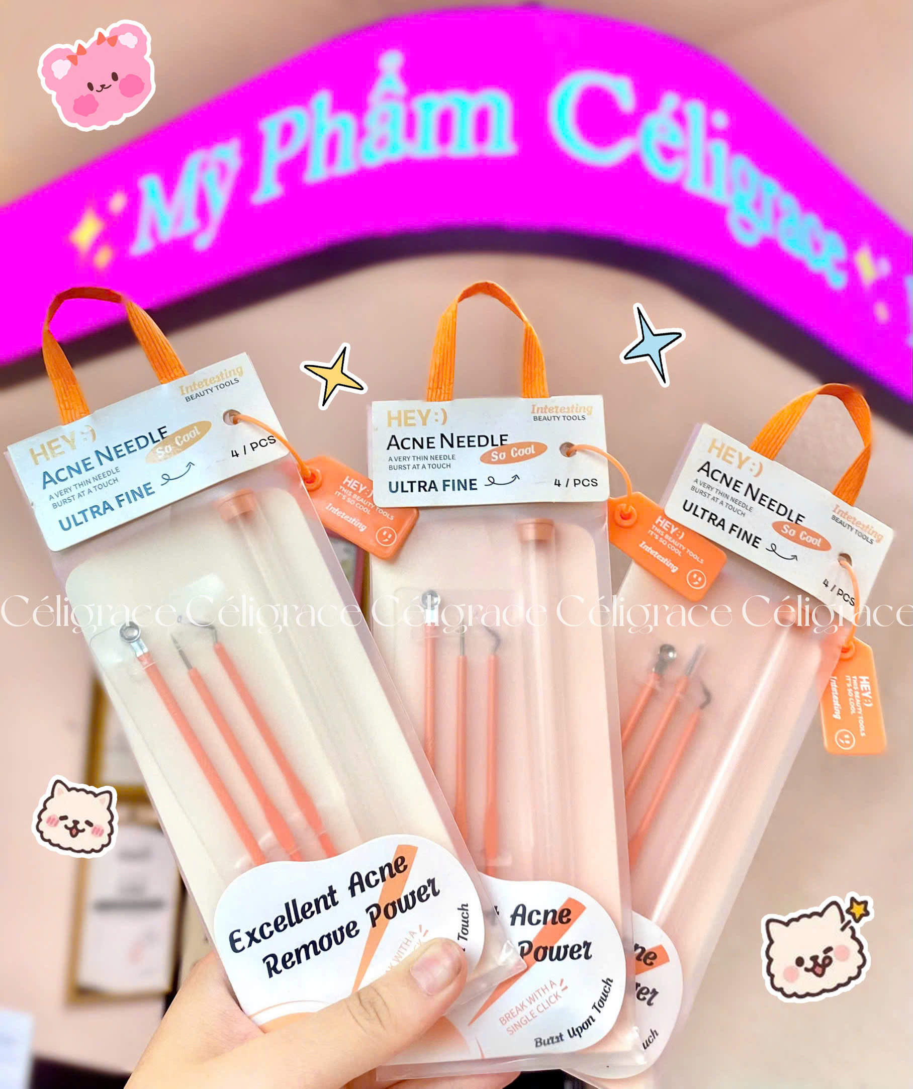 H-9003 - Set Dụng Cụ Nặn Mụn HEY Chuyên Dụng Kèm Hộp Đựng Acne Needle 36g